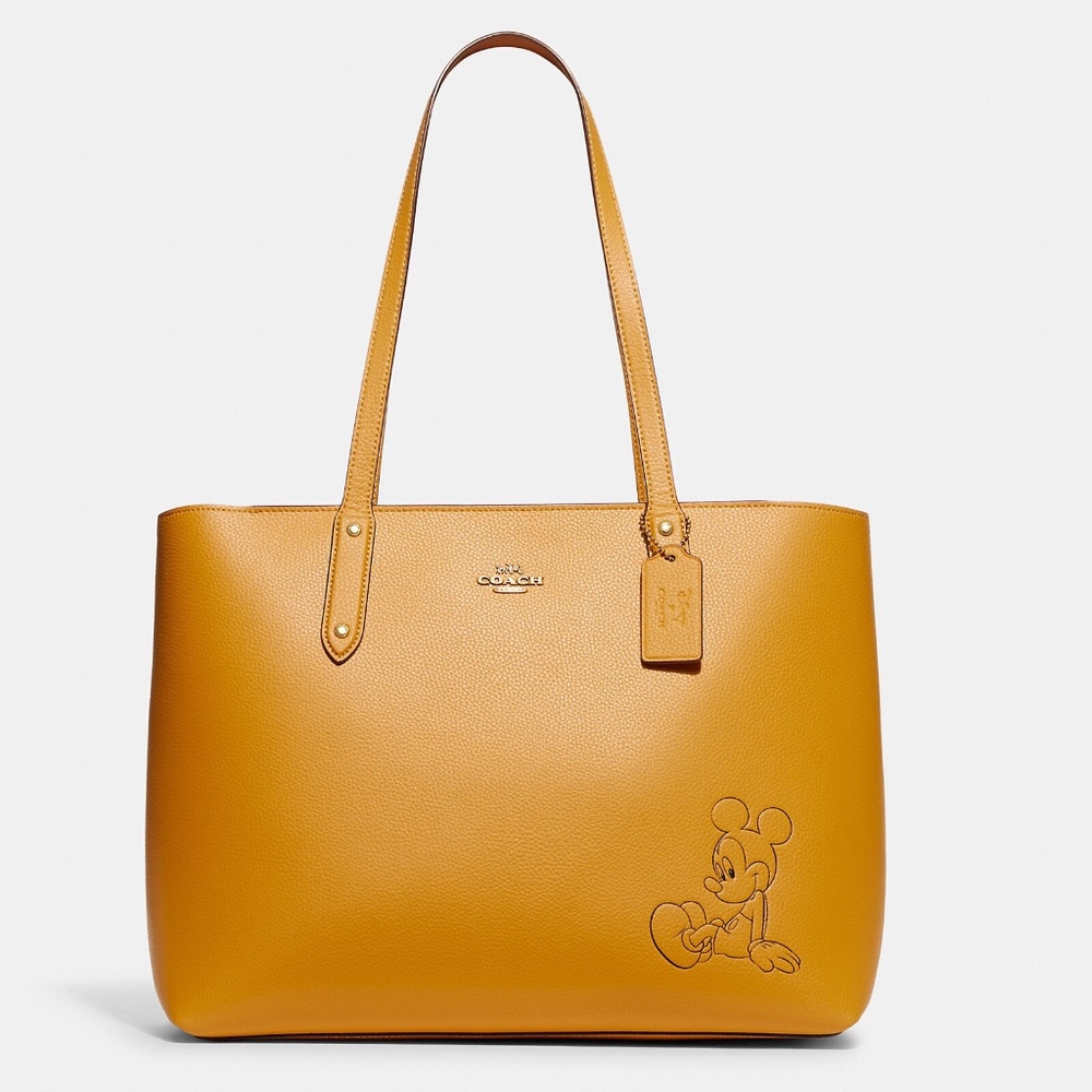 NWT!💛 Coach X Disney Central Tote With Zip With Mickey Mouse